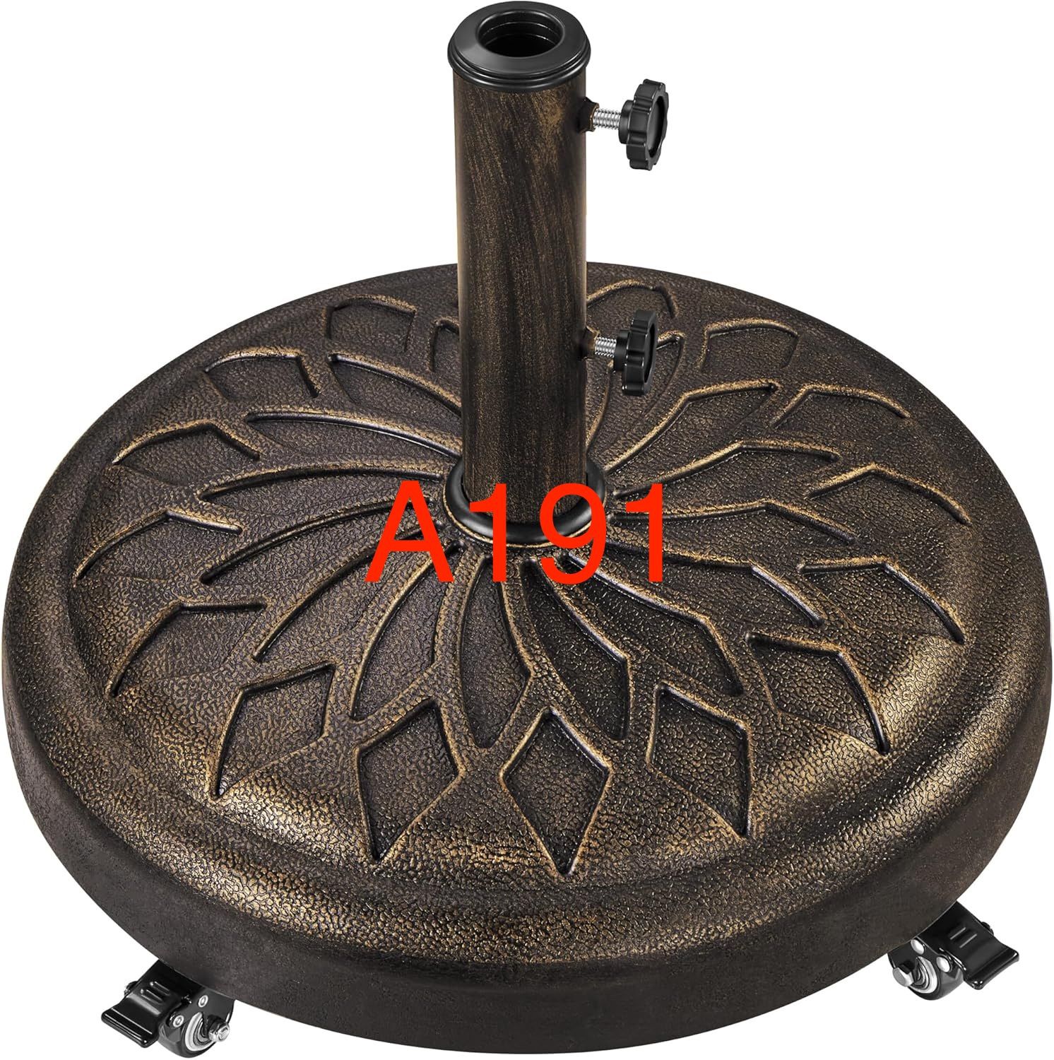 55lbs Heavy Duty Round Umbrella Base with 4 Lockable