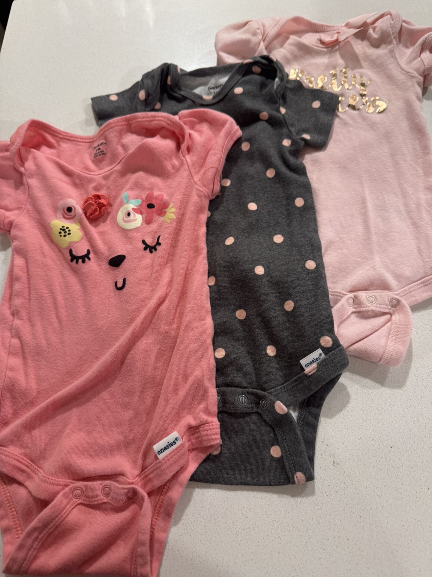Gerber Baby Bodysuits - Pink and Gray