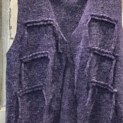 Dark Purple Boho Cardigan Vest Size L