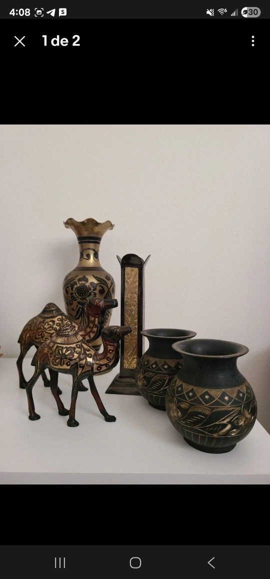 Egyptian brass decorative items