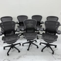 LIKE NEW HERMAN MILLER CLASSIC AERON CHAIRS SIZE B FULLY LOADED WITH LUMBAR SUPPORT!  $450 EACH