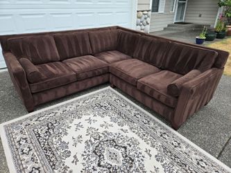 Brown L-Shaped Sectional Sofa Delivery Available 🚚