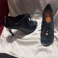 Via Spiga Lace Up Open Toe Heels 