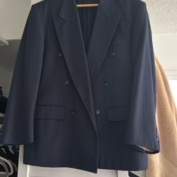 L’Uomo D’Italia Wool Navy Double Breasted Blazer 40s