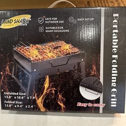 Grill Land Shark Outdoor Portable Camping BBQ Folding Grill Metal Compact