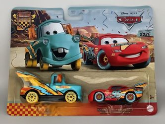 Mattel Disney Pixar Cars Race to Celebrate Lightning McQueen & Mater 2 Pack New