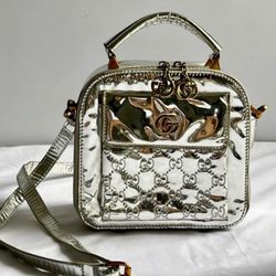 Pre Owned Gucci Guccisima Leather Silver Top handle Bag