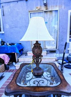 Vintage pineapple bronze lamp