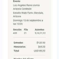 Tickets Para Los Cardenales Para Hoy $100 Por 4