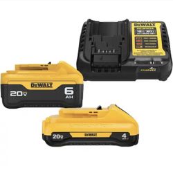 DeWalt 20V MAX Lithium-Ion 6.0Ah and 4.0A Battery and Charger Starter Kit