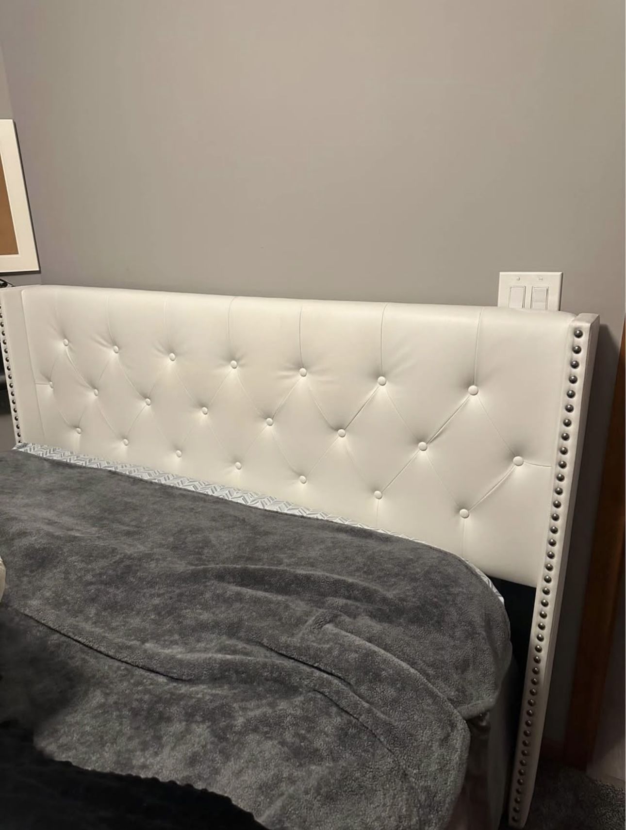 White Queen Bed Frame & Box Spring 