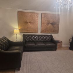 Charcoal Gray Leather Couches