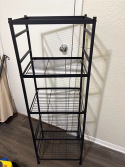 Black Metal Wire 4-Tier Storage Shelf