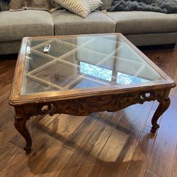 Solid Wood/ Glass Living Room Set