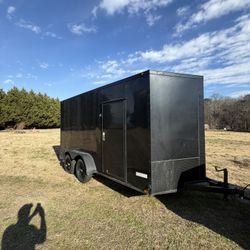 2023 7 by 14 Black Enclosed Trailer 