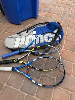 3 Babolat tennis rackets ! Plus Prince bag