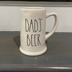 Rae Dunn “DAD’S BEER” White Beer Mug