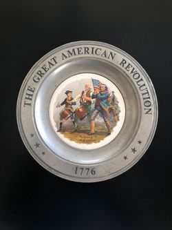 Vintage Pewter “The Great American Revolution” 1776 Collectors Plate