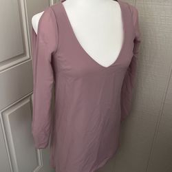 Pale Pink Mini Dress Split Sleeve