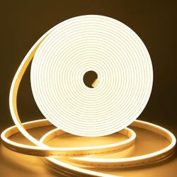 100 Ft Lamomo LED Strip Lights 100ft, Warm White Dimmable Neon Rope, Waterproof Flexible, Silicone, 1.96in/Cut, Connectable, 3000K, 24V Neon Sign for 