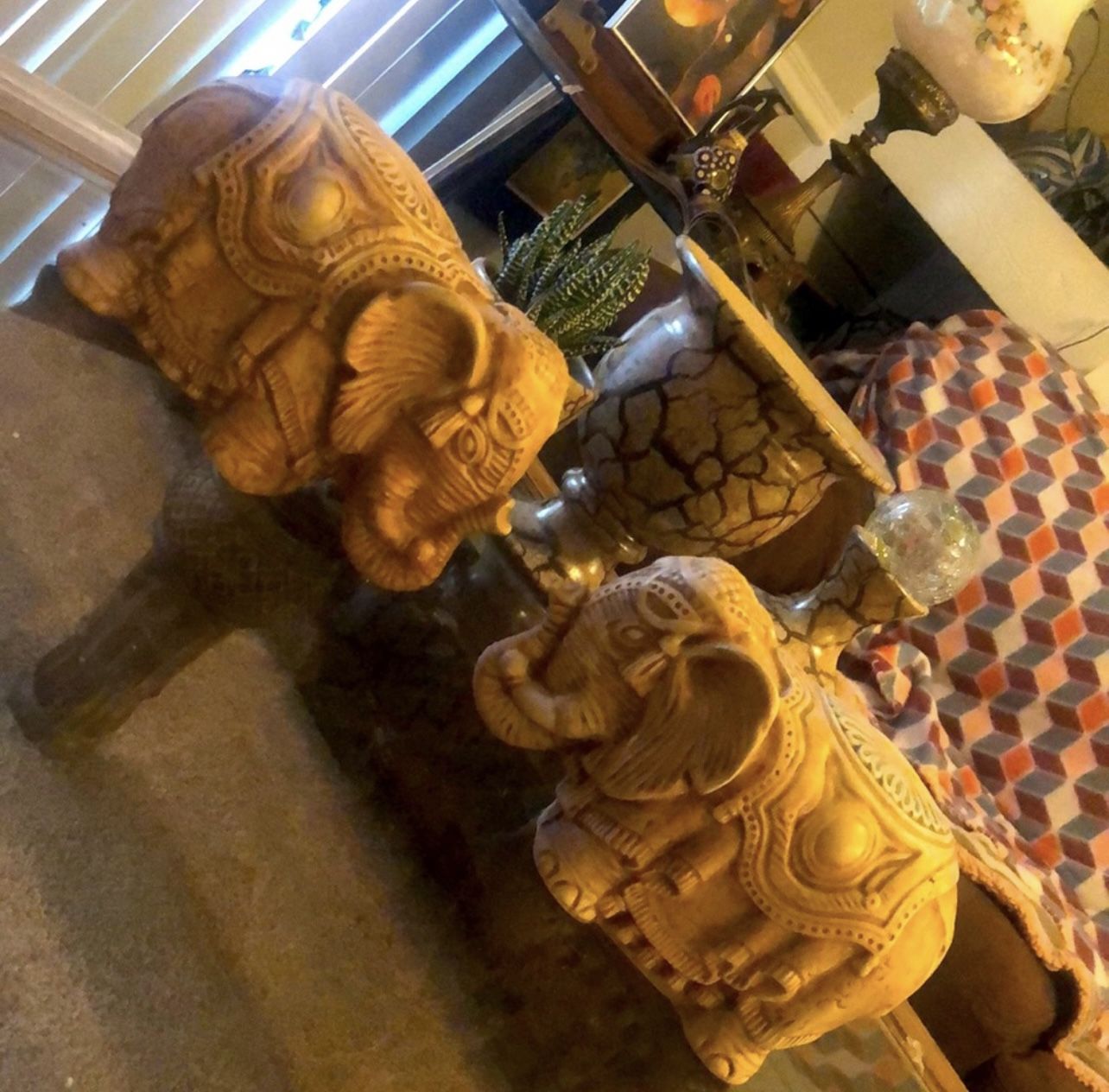 Handmade ceramic elephant decor