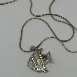 Opalescent Fish Necklace with Chain