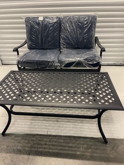 (Delivery Extra)NEW Assembled Aluminum Outdoor set patio set Furnitures & 6”Cushions & Piklows& 🌈 4 Pilllows NEW