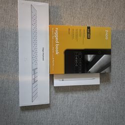 Apple Keyboard, Pencil And iPad Case. 