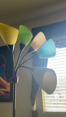 5-Head Floor Lamp with Colorful Shades