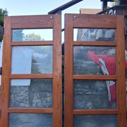 Four Glass Pannel Solid Wood Doors