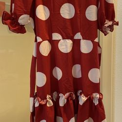 Red and White Polka Dots Dress 