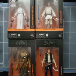 Star Wars Black Series Set of 4 Luke, Leia, Han and Chewbacca
