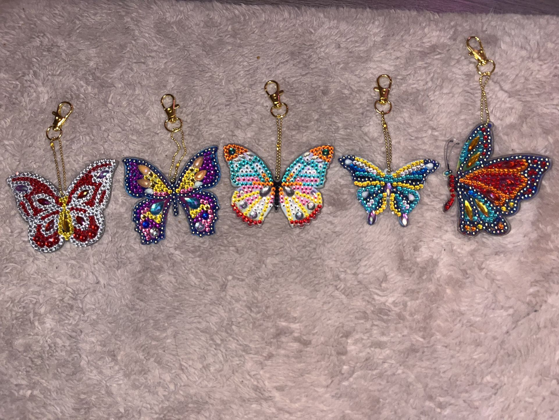 5 Handmade butterfly keychains