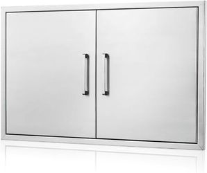33 x 21 Inch Outdoor Kitchen Door 304 Stainless Steel Double Access Cabinet