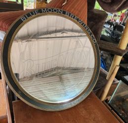 Vintage Blue Moon Beer Mirror 