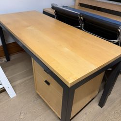 Multiple Maple & Natural Steel Desk/Tables (see listing for details)