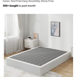 Full Size Box Spring Bed Base 9 Inch, 3000lbs Heavy Duty Box Spring Full Metal Mattress Foundation with Fabric Cover, Tool-Free Easy Assembly, Noise F