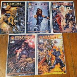 5 Comic Book Lot 7 Thru 11  SIGIL CROSS Gen Art Work Hero Villian