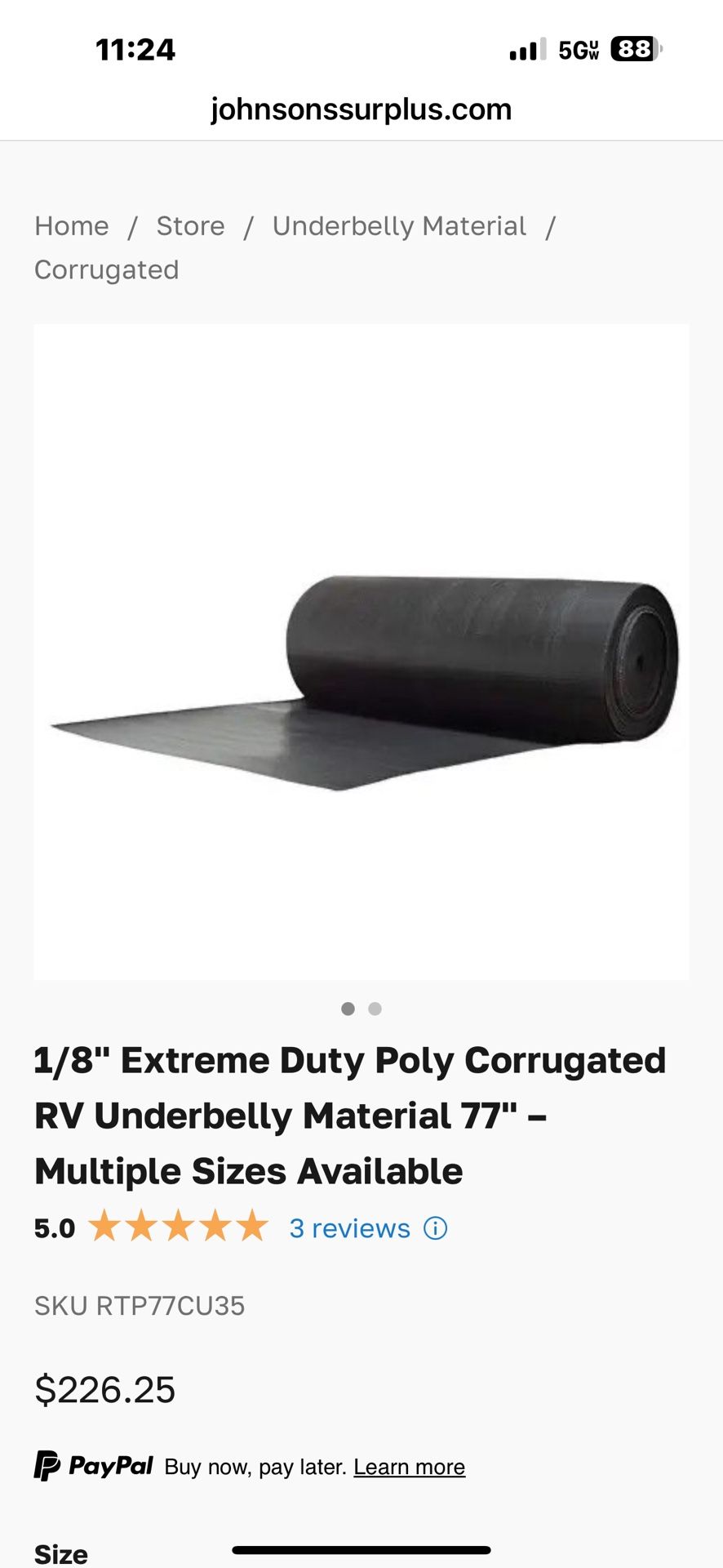 RV Underbelly Material