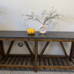 Crate and Barrel Bluestone Console Table