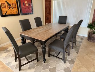 Brand New Solid Wood 7pc Dining Set