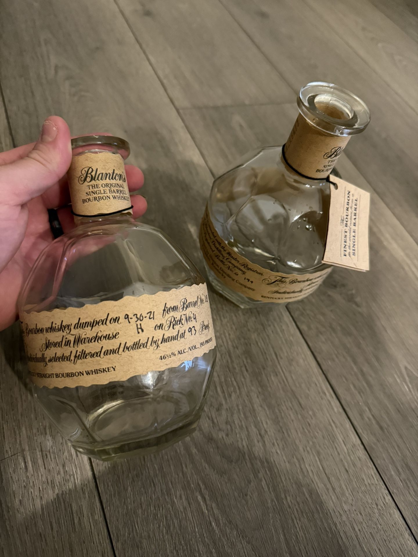 8 Empty Blantons bottles (no toppers)