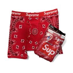 Supreme x Hanes Boxer Briefs (2 pack) - Red Bandana - S , M , L