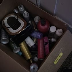 Hair products including hairspray/shampoo/airburst for legs/ all of them in a box