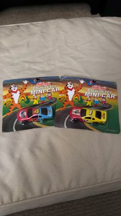 Vintage 1995 Kellogg's Character Mini-Car Lot - Sealed (Toucan Sam & Tony the Tiger)