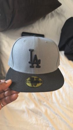 LA Grey and Black Hat Brand New 7 1/8