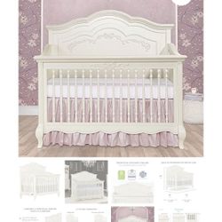 Convertible Crib - New In  Box - Real Wood - Ivory Color