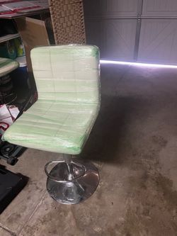 White leather barstool chairs