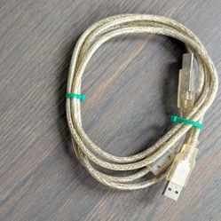 USB Type-B Cable Transparent Braided Shielding