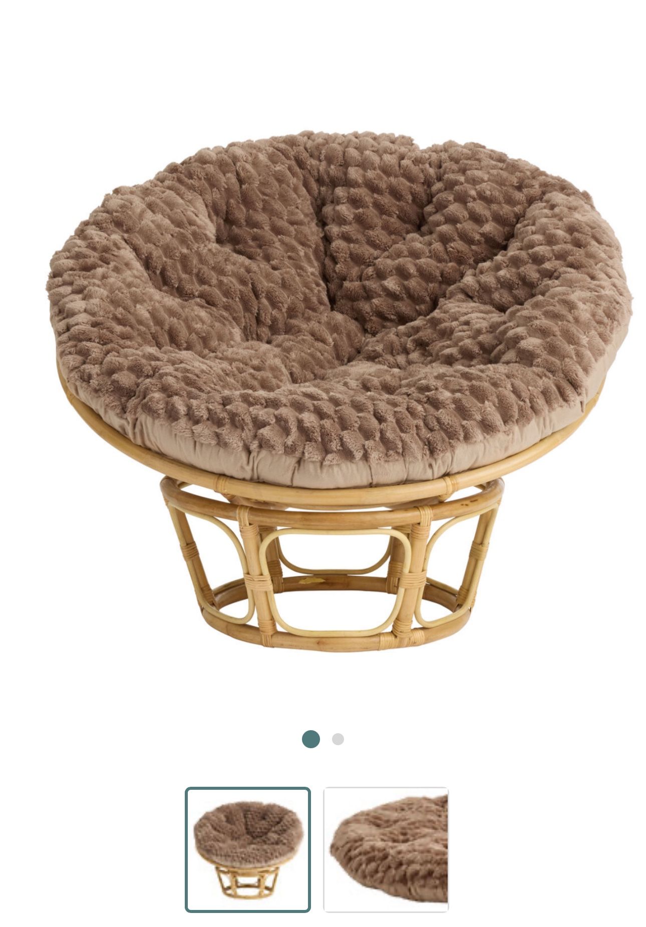Brand New World Market Papasan Chair Cushion – Faux Fur, $129 Retail
